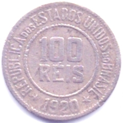 V074     BRASIL   -    100  REIS    1920