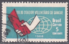 09802 ...... DIA DO DOADOR VOLUNTÁRIO DE SANGUE - DECALQUE NO VERSO - 1968