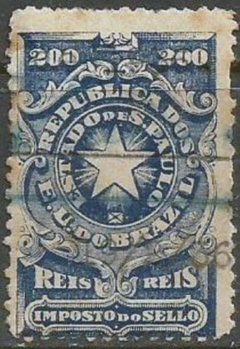 10074 REPUBLICA DOS E. U. DO BRAZIL - ESTADO DE S. PAULO - IMPOSTO DO SELLO - 200 REIS