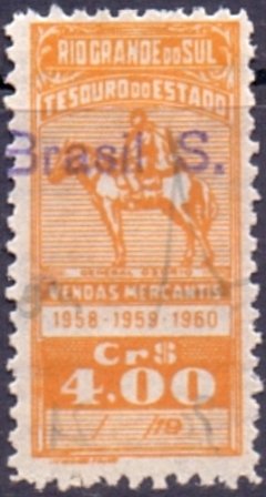 10097 RIO GRANDE DO SUL - TESOURO DO ESTADO - VENDAS MERCANTIS - GAL. OSÓRIO - Cr$ 4,00 - 1958-1959-1960