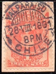 10146 REPUBLICA DE CHILE - IMPUESTO - ESCUDO NACIONAL - 1 PESO - 1891