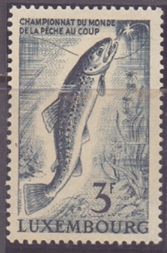 14368 LUXEMBURGO - PEIXE - CAMPEONATO MUNDIAL DE PESCA - 3 F. - MINT