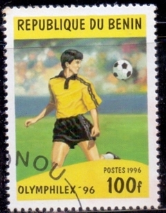 14685 ..... BENIN - FUTEBOL - 100 Fr - 1996 - USADO