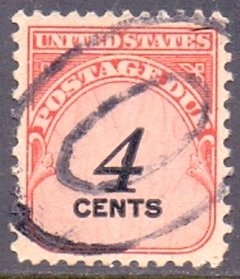 15243 ESTADOS UNIDOS - POSTAGE DUE - 4 CENTS - 1963 - VERMELHO - USADO