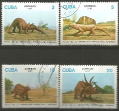 15958 ........ C U B A - ANIMAIS PRÉ HISTÓRICOS - 1 9 7 7 - SERIE USADA