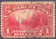 16042 ESTADOS UNIDOS - U S PARCEL - COLHEITA DE FRUTAS - 1 DOLLAR - VERMELHO - USADO