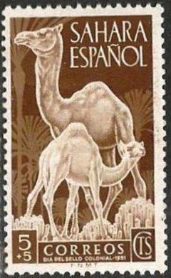 16212 .... SAHARA ESPANHOL - DIA DO SELLO COLONIAL 1951 - 5 + 5 CTS - NOVO COM GOMA E CHARNEIRA