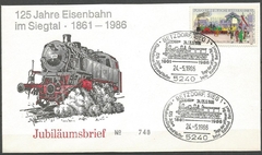 19866 ALEMANHA - JUBILAUMSBRIEF - BETZDORF SIEG 1 - 24.05.86