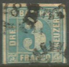 2129 BAYERN - 3 KREUZER - AZUL