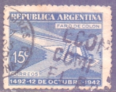 21582 ARGENTINA - FAROL DE COLOMBO - 1942 - 15 c