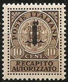 21654      ITÁLIA  -  REPUBLICA SOCIALE ITALIANA  -  RECAPITO  AUTORIZZATO   -   10  CENT   -   MINT