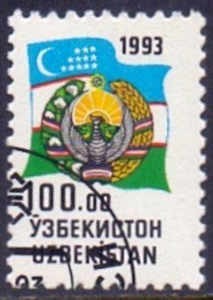 24945 UZBEQUISTÃO - EMBLEMA NACIONAL - 100,00 - 1993 - USADO