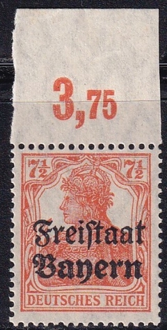 2521 .... DANZIG - GERMANIA - 7 1 /2 Pf. 1 9 1 9 - MARGEM DE FOLHA