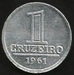 V278 REPÚBLICA - 1,00 CRUZEIRO 1961 - ARMAS NACIONAIS ( ALUMÍNIO )