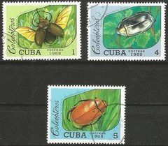 31885 CUBA - INSETOS 1988 - LOTE COM 3 SELOS