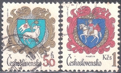 37502 .......... CHECOSLOVAQUIA - HERALDICA - BRASÃO DE CIDADES - USADO