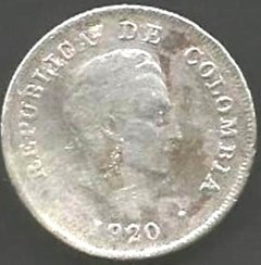 P4138 ..... COLÔMBIA - 20 CENTAVOS 1920 S ( M ) - Km 208 - comprar online