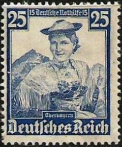 595 VESTIMENTAS REGIONAIS - OBERBAYERN - 25 + 15 Pf. - 1935 - USADO