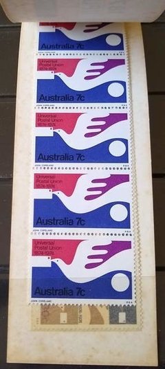 7158 AUSTRALIA - CADERNETA UPU CENTENARY BOOKLET 1974COM 10 SELOS - comprar online