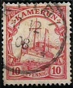 1906 ..... COLÔNIA ALEMÃ - KAMERUN - 10 PFENNIG - YATCH DO KAISER