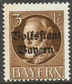 3978 ..... ALEMANHA - BAYERN - REI LUDWIG III - COM SOBRECARGA - 3 Pf