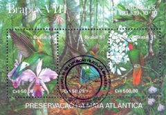 B088 BRAPEX VIII - PRESERVAÇÃO DA MATA ATLÂNTICA 1991 - CARIMBO COMEMORATIVO - CBC