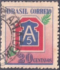 C0206 ..... HOMENAGEM À FORÇA EXPEDICIONÁRIA BRASILEIRA - F E B - EMBLEMA DO V EXERCITO AMERICANO - 20 CENTAVOS - 1945