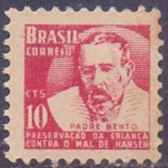 C0369 H-4CAMPANHA CONTRA O MAL DE HANSEN - PADRE BENTO - 10 cts - 1955 (SEM GOMA )