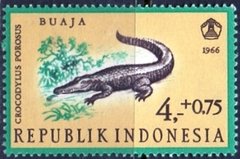 23784 INDONÉSIA - CROCODILO BUAJA - 4 + 0,75 - 1966 - MINT