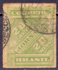 J-11 ..... CIFRAS OBLÍQUAS - NOVAS CORES - 1889 - 20 RÉIS - VERDE AMARELADO - USADO - comprar online