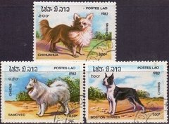 23033 LAOS - CÃES DE RAÇA - SERIE USADA