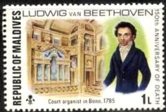 16081 MALDIVES - LUDWIG van BEETHOVEN - 1 L - MINT