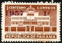 16282 PANAMÁ - AEROPORTO INTERNACIONAL DE TOCUMEN - 1 c. - 1957 - COM CHARNEIRA