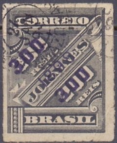 R117 JORNAL SOBRE ESTAMPADO - VIOLETA/PRETO - 300 / 200 REIS 1898 - USADO