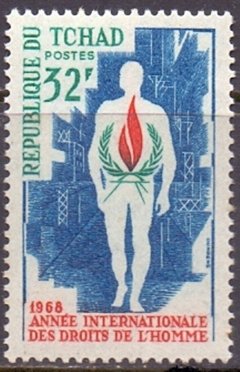 15040 TCHAD - ANO INTERNACIONAL DOS DIREITOS DO HOMEM - 32 FRANCOS - 1968 - MINT