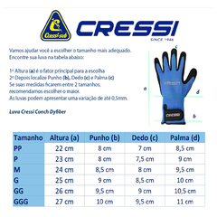 Luva Cressi Conch Dyfiber (Azul) - comprar online