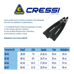 Nadadeira Gara 2000 HF Cressi - comprar online