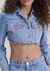 Jaqueta jeans cropped ponto rosa myft na internet