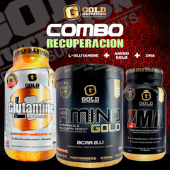 Combo Recuperación Gold Nutrition Glutamina 45 Serv + Zma 30 Serv + Amino Gold 20 Serv