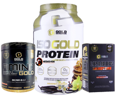 Combo Fitness Gold Nutrition Proteína Isolada + Lipoburn + Aminoácidos