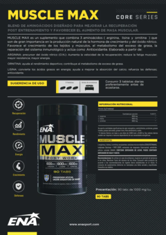 Ena Muscle Max Aminoácidos Arginina Oxido Nítrico 90 Tab - comprar online