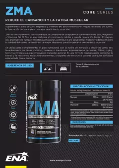 Zma Ena 60 Caps Zinc Magnesio Vitamina B6 + Fuerza + Energia - comprar online