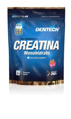 Creatina Monohidrato 250 Gr Gentech Sin Tacc + Energía y Recuperación