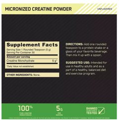 Creatina Micronizada 300gr Optimum Nutrition On Americana - comprar online