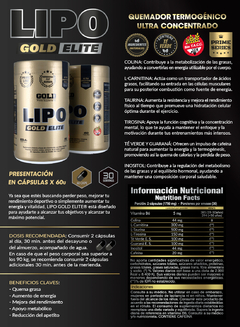 Combo Quemador Gold Nutrition Whey Ripped 2 Lbs + Lipoburn 30 Serv + Amino Gold 20 Serv