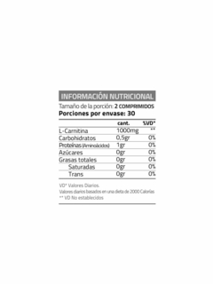 L Carnitina 1000 Star Nutrition 60 Tab Reduce La Grasa - comprar online