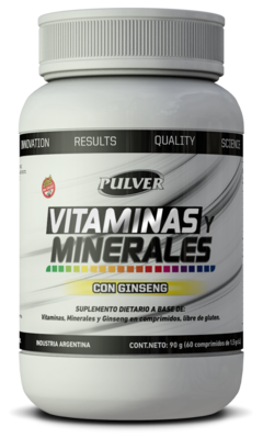 Vitaminas Y Minerales Pulver 60 Tab Pulver Con Ginseng Sin Tacc