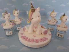 Combo 10 souvenirs unicornio +Adorno de torta - Nubecitas
