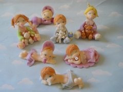 Souvenirs 10 Bebes Porcelana Fria Baby Shower Bautismo