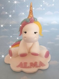 Adorno de torta Unicornio sobre nube en internet